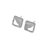 Geometric Hollow Square S925 Sterling Silver Stud Earrings