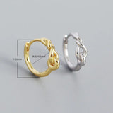 925 Silver Hand Knotted Piercing Ear Buckle Unisex Hoop Earrings