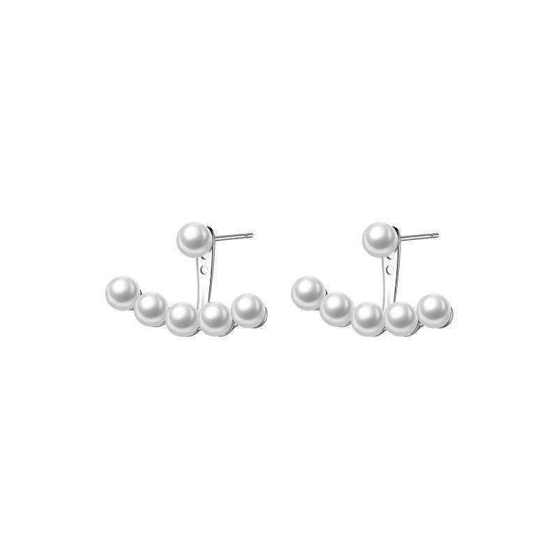 925 Silver Pearl Hanging Stud Earrings for Women