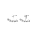 925 Silver Pearl Hanging Stud Earrings for Women
