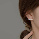 925 Silver Pearl Hanging Stud Earrings for Women