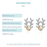 925 Silver Deer Pearl Earrings Wedding Jewelry