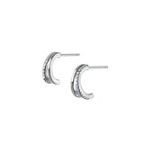 925 Silver Geometric Double Zircon Stud Earrings for Women