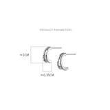 925 Silver Geometric Double Zircon Stud Earrings for Women