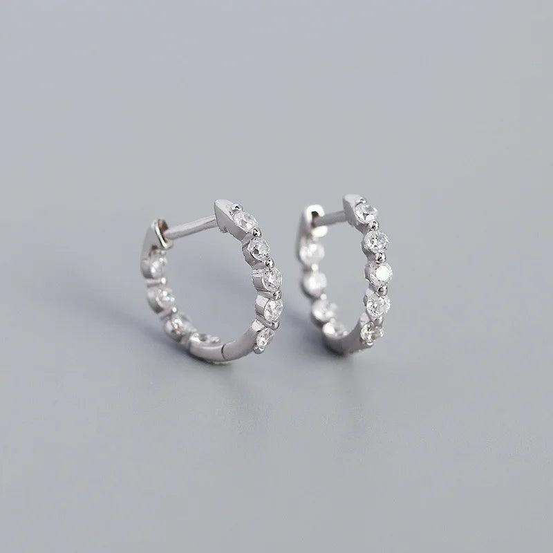 925 Silver Crystal Zircon Earrings Bohemian Ear Buckle Party Jewelry
