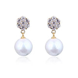 925 Silver Stud Earrings with Pearl Long Earrings for Women