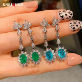 Paraiba Tourmaline Emerald Ruby Earrings for Women