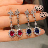 Paraiba Tourmaline Emerald Ruby Earrings for Women