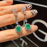 Paraiba Tourmaline Emerald Ruby Earrings for Women