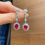 Paraiba Tourmaline Emerald Ruby Earrings for Women