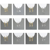 925 Silver Letter A-Z Zircon Stud Earrings Women Gothic Retro Jewelry