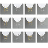925 Silver Letter A-Z Zircon Stud Earrings Women Gothic Retro Jewelry