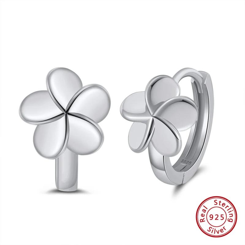 925 Silver Daisy Earrings Sunflower Small Hoops Women's Birthday Gift