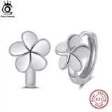 925 Silver Daisy Earrings Sunflower Small Hoops Women's Birthday Gift