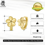 925 Silver Daisy Earrings Sunflower Small Hoops Women's Birthday Gift