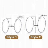 Somilia 925 Sterling Silver Hoop Earrings Collection 38/52MM