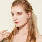 925 Silver Cat Ear Stud Earrings Hollow Out with Gift Box