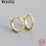 Boho Geometric Zircon Huggie Earrings 925 Silver