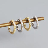 Boho Geometric Zircon Huggie Earrings 925 Silver