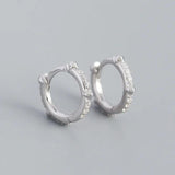 Boho Geometric Zircon Huggie Earrings 925 Silver