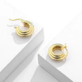 925 Silver Spiral Loop U-Shape Earring Stylish Woman Ear Jewelry