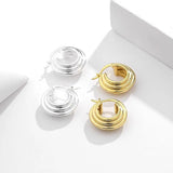 925 Silver Spiral Loop U-Shape Earring Stylish Woman Ear Jewelry