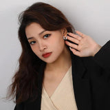 925 Silver Spiral Loop U-Shape Earring Stylish Woman Ear Jewelry