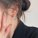 925 Silver Spiral Loop U-Shape Earring Stylish Woman Ear Jewelry