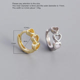 925 Silver Earring Hollow Heart Ear Ring Green Zircon Ear Buckle