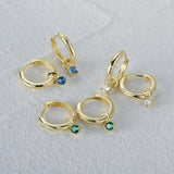 925 Silver Green CZ Zircon Pendant Earrings Sparkling Crystal Pave Circle