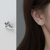 925 Silver Vintage Cross Stud Earrings Men Women Christmas