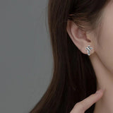 925 Silver Vintage Cross Stud Earrings Men Women Christmas