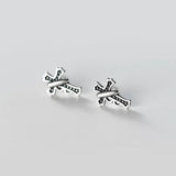925 Silver Vintage Cross Stud Earrings Men Women Christmas