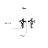 925 Silver Vintage Cross Stud Earrings Men Women Christmas