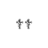 925 Silver Vintage Cross Stud Earrings Men Women Christmas