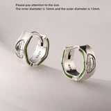 925 Sterling Silver Earring Wide-Brimmed Geometric Textures Ear Ring