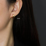 925 Sterling Silver Earring Wide-Brimmed Geometric Textures Ear Ring