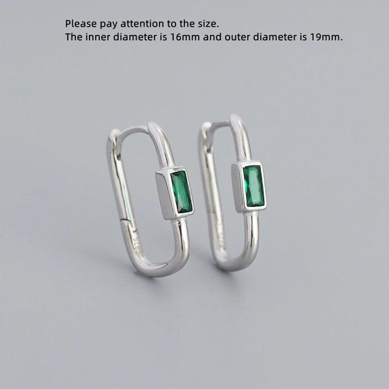 925 Silver U Shape Colorful Zircon Earring