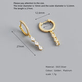 925 Silver U Shape Colorful Zircon Earring