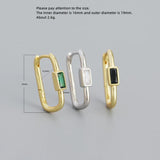 925 Silver U Shape Colorful Zircon Earring