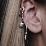 925 Silver U Shape Colorful Zircon Earring