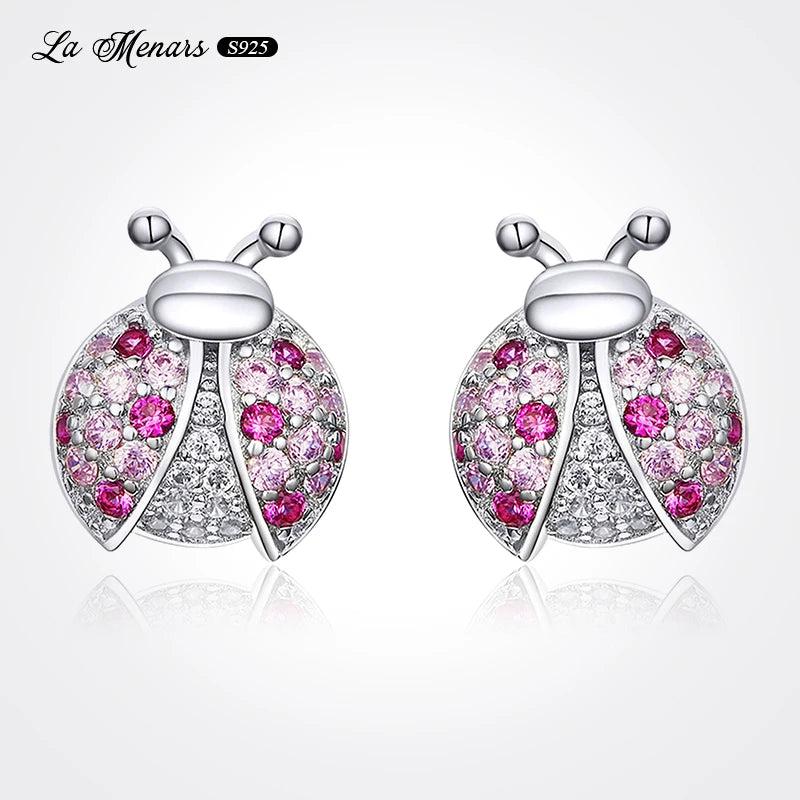 925 Silver Stud Earrings Wings Design Original European Style