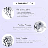 925 Silver Stud Earrings Wings Design Original European Style