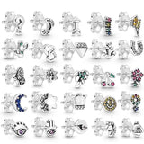 925 Silver Smiling Moon Earrings