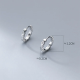 925 Silver Hexagon Zircon Hoop Earrings Gothic Ear Buckle