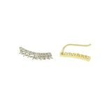 925 Silver Geometric Bar Ear Climber CZ Earring