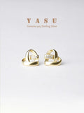 925 Silver Hollow Heart Stud Earrings Women's Jewelry