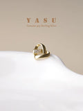925 Silver Hollow Heart Stud Earrings Women's Jewelry