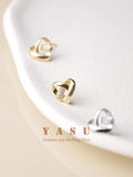 925 Silver Hollow Heart Stud Earrings Women's Jewelry