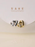 925 Silver Hollow Heart Stud Earrings Women's Jewelry